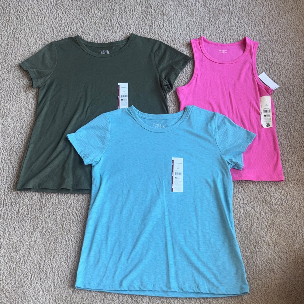 Women Tops - Olive Green, Sky Blue, Hot Pink (3-Pack)
